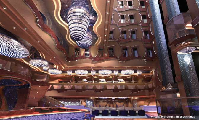 Het atrium op de Costa Luminosa