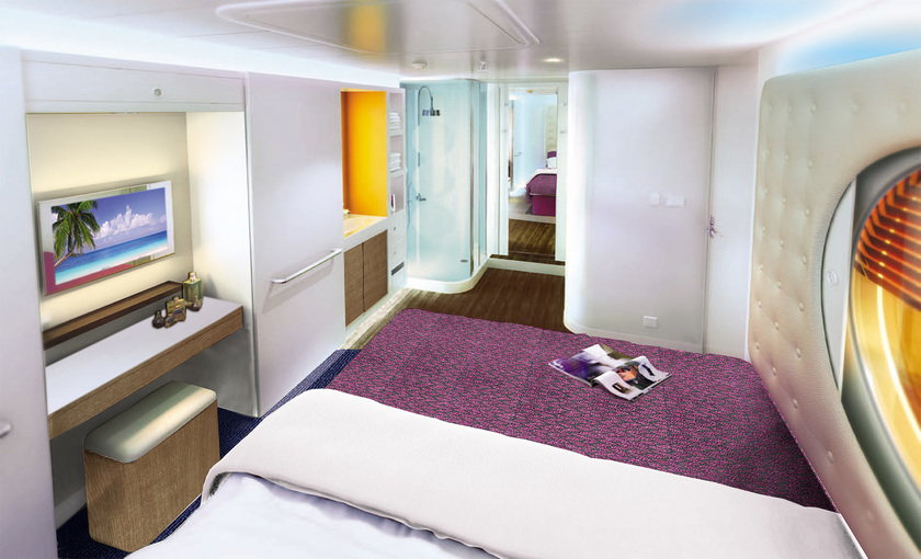 Studio binnenhut op de Norwegian Escape van NCL